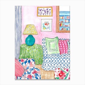 Pattern Clash Living Room Colourful Canvas Print