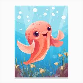Dumbo Octopus Kids Illustration 2 Canvas Print