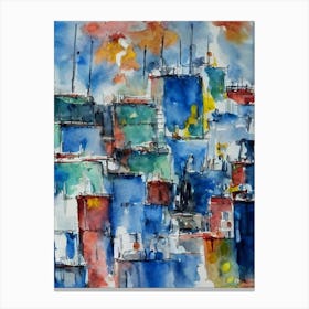 Port Of Cartagena Colombia Abstract Block 2 harbour Canvas Print