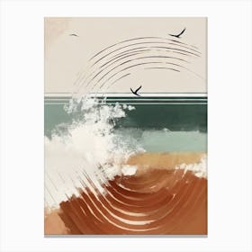 Crushing Waves - Abstract Minimal Boho Beach Canvas Print