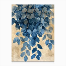 Blue Leaves 11 Canvas Print