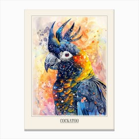 Cockatoo Colourful Watercolour 1 Poster Canvas Print