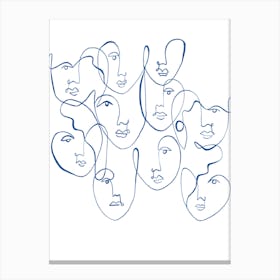 Line Of Faces Canvas Print