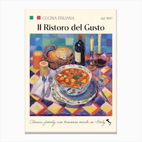 Il Ristoro Del Gusto Trattoria Italian Poster Food Kitchen Canvas Print