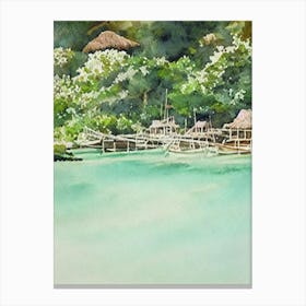 Cabilao Island Philippines Watercolour Tropical Destination Canvas Print