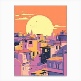 Buenos Aires In Risograph Style Canvas Print