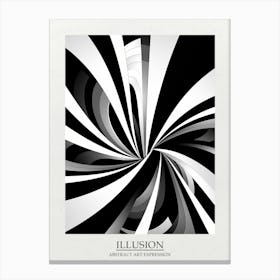 Illusion Abstract Black And White 8 Poster Canvas Print