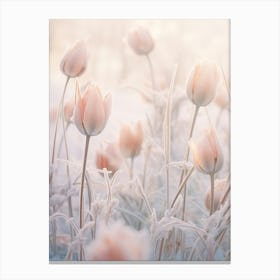 Frosty Botanical Tulip Canvas Print