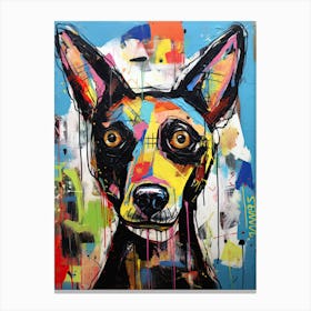 Woofing at the City Walls: Neo-Expressionism Dog Canvas Print