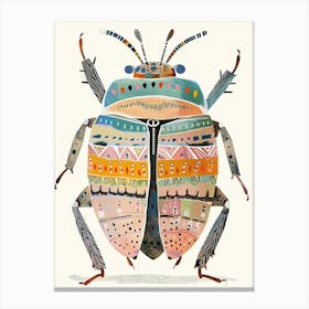 Colourful Insect Illustration Pill Bug 13 Canvas Print