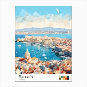 Marseille, France, Geometric Illustration 8 Poster Canvas Print