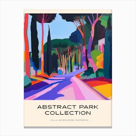 Abstract Park Collection Poster Villa Borghese Gardens Rome 1 Canvas Print