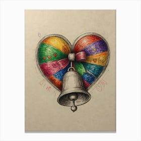 Heart With A Bell Canvas Print