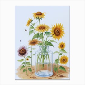 Sunflowers In A Vase 1 Canvas Print