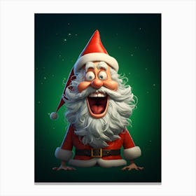 Jolly Santa Claus Caricature Canvas Print