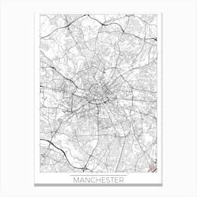 Manchester Map Minimal Canvas Print