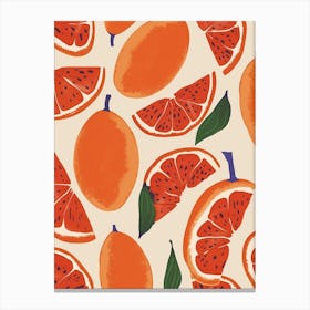 Grapefruit Abstract Pattern Illustration 2 Canvas Print