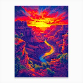 Sunset In The Grand Canyon Canvas Print