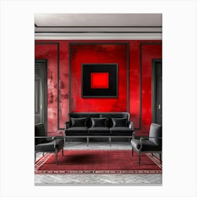 Red Living Room 1 Canvas Print