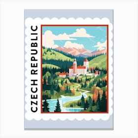 Czech Republic 1 Travel Stamp Poster Canvas Print
