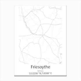 Friesoythe,Germany Minimalist Map Canvas Print