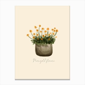 Marigold Flowers Canvas Print