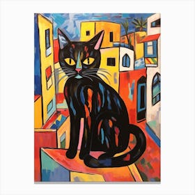 Painting Of A Cat In Tel Aviv Israel 2 Canvas Print