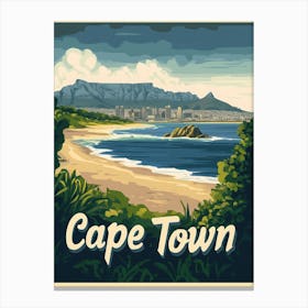 Aihrgdesign A Mid Century Modern Travel Poster For Cape Town Canvas Print