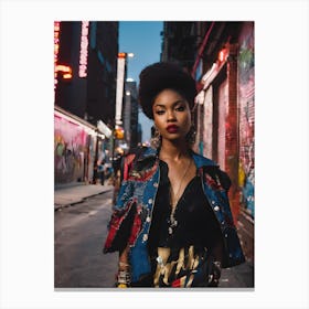 Afro Girl In New York City Canvas Print
