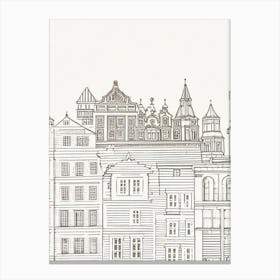 Gamla Stan (Old Town) 1 Stockholm Boho Landmark Illustration Canvas Print