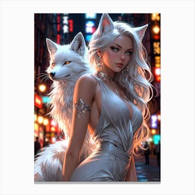 Sexy White Fox Canvas Print