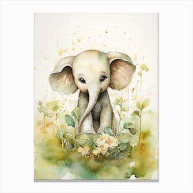 Elephant Painting Drawing Watercolour 1 Canvas Print