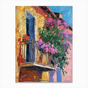 Balcony Painting In Livorno 1 Canvas Print