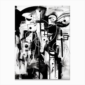 Dreams Abstract Black And White 5 Canvas Print
