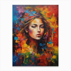 Woman With Colorful Hair Canvas Print