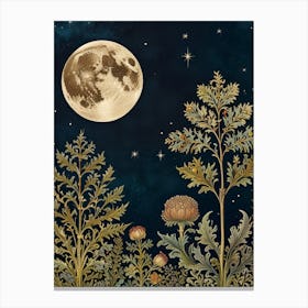 Moon Night Style William Morris 4 Canvas Print