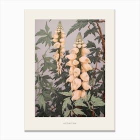 Flower Illustration Aconitum 3 Poster Canvas Print