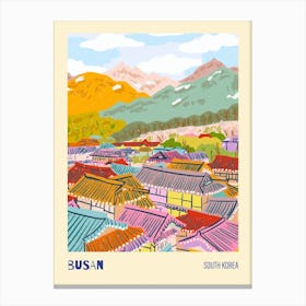 Colorful Busan South Korea Travel Inspired Canvas Print
