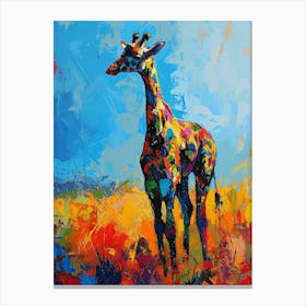 Geometric Brushstroke Giraffe 3 Canvas Print