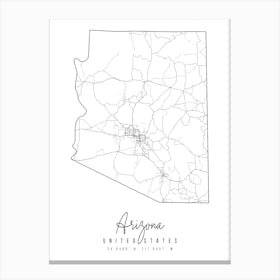 Arizona Minimal Street Map Canvas Print