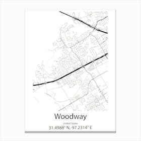 Woodway,United States Minimalist Map Lienzo