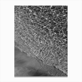 Where Sand And Water Meet Black And White Canvas Print