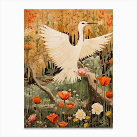 Egret 2 Detailed Bird Painting Canvas Print