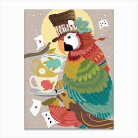 Lovely Magician Parrot With Tea Cups 0 Canvas Print