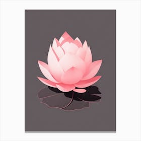 A Pink Lotus In Minimalist Style Vertical Composition 78 Canvas Print