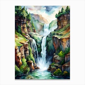 Waterfall Painting 6 Canvas Print