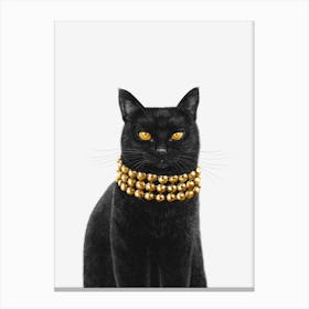 Luxury Black Cat Canvas Print