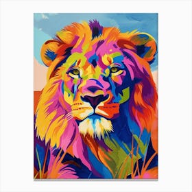 Transvaal Lion Symbolic Imagery Fauvist Painting 3 Canvas Print
