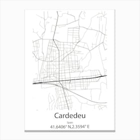 Cardedeu,Spain Minimalist Map Stampe su tela