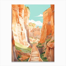 El Caminito Del Rey Spain 1 Hike Illustration Canvas Print